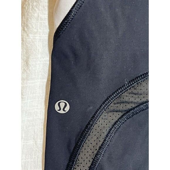 LULULEMON Reflective Run Inspire Crop Black White Leggings Size 2. W - Picture 6 of 9